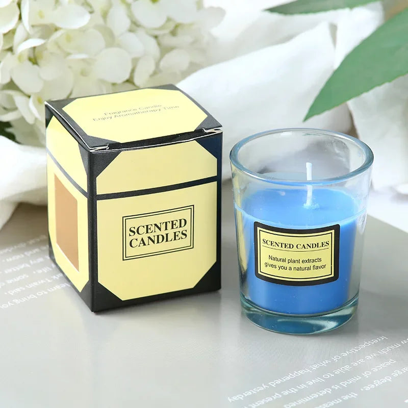 Plant wax scented candle gift box soybean candle glass cup scented candle indoor smokeless Hotel fragrance