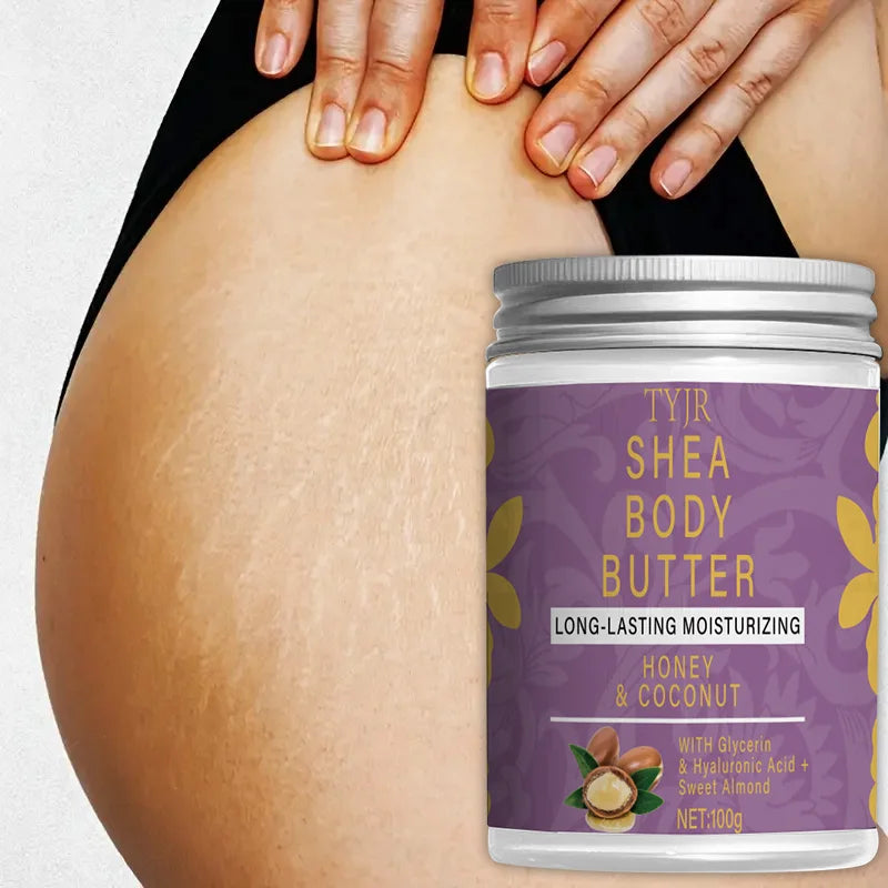 Shea Butter Moisturizing Body Cream, Softer and Moisturizes Skin, Tightens Skin, Makes Skin More Brightens and Shiny, and Moisturizes Body Massage, Suitable for Dry and Cracked Skin