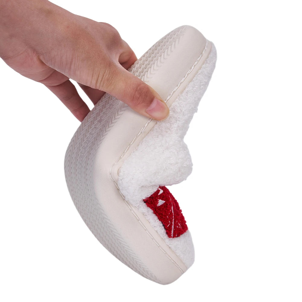 Christmas Women Slippers Cute Santa Claus Elk Winter Warm Couple Houseshoes Bedroom Flat Soft Sole Home Slippers Shoes Xmas Gift