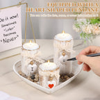 Tealight Candle Holders with Tray Handmade Wooden Candle Holder Romantic Wedding Dining Table Centerpiece Farmhouse Decor Gift