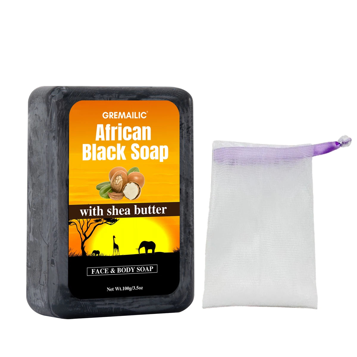 African Shea Butter Soap - Deeply Nourishes, Soothes/Protects Skin, Natural Formula, All Skin Types