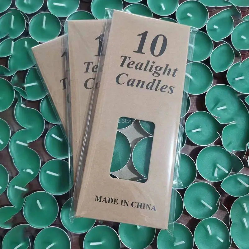 10 PCS/Box Tea Light Candles Long Burning Smokeless Tea Candles Decorative Glow Unscented Paraffin Tealights Candles For Home