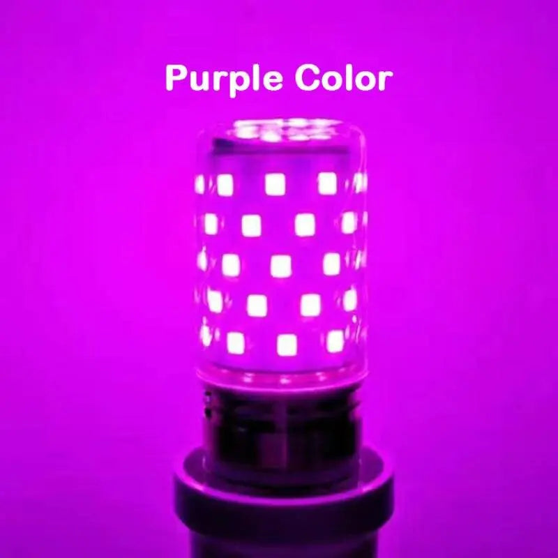 Bulb E27 LED Colorful Corn Bulb 12W Pink Red Blue Green Purple Golden 7Colors Lamp AC 220V Bulb Chandelier Decoration