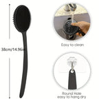Bath back brush, suitable for deep body cleansing and exfoliation massage during showers, with soft bristles on both sides
