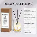Flower Reed Diffuser-Vanilla Scent 3.38oz Scented Diffuser with Sticks Home Fragrance Essential Oil for Bathroom Shelf Decor
