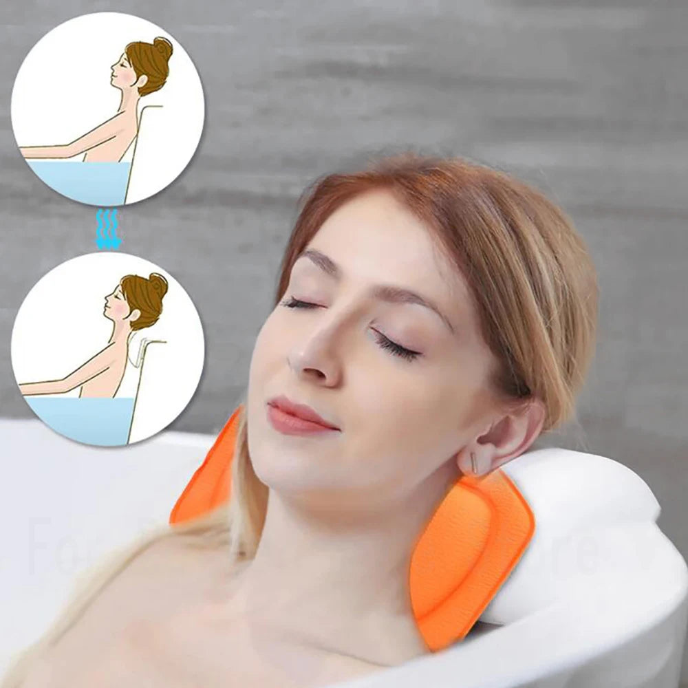 bath Portable Bathtub Bath pillow cushions Headrest Waterproof With Suction Cup PVC Bath Pillows Cushion Head Neck Rest Pillow