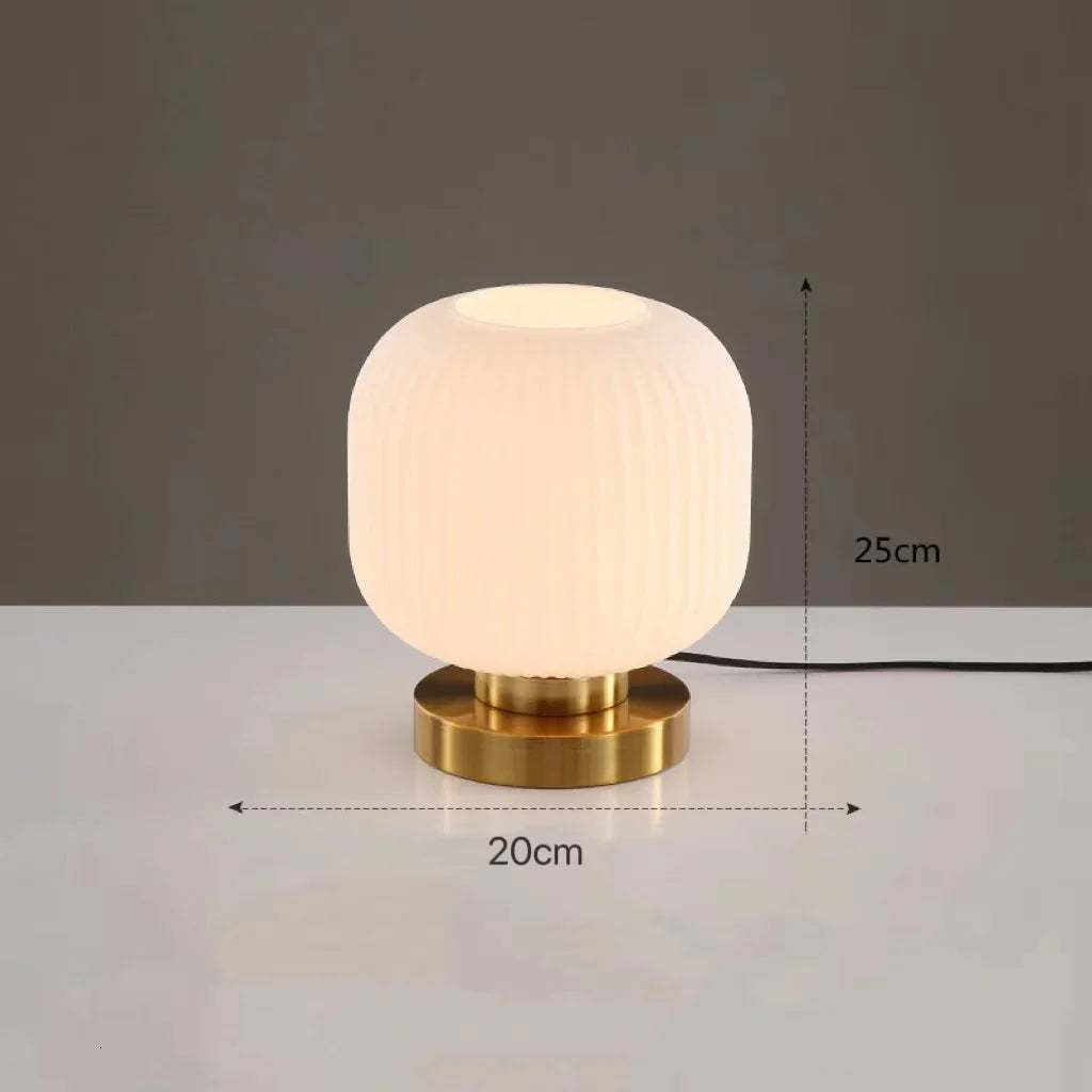 Nordic Modern Glass Table Lamps Bedroom Bedside Night Light Study Office Decoration Reading Home Lighting LED Living Room Desk