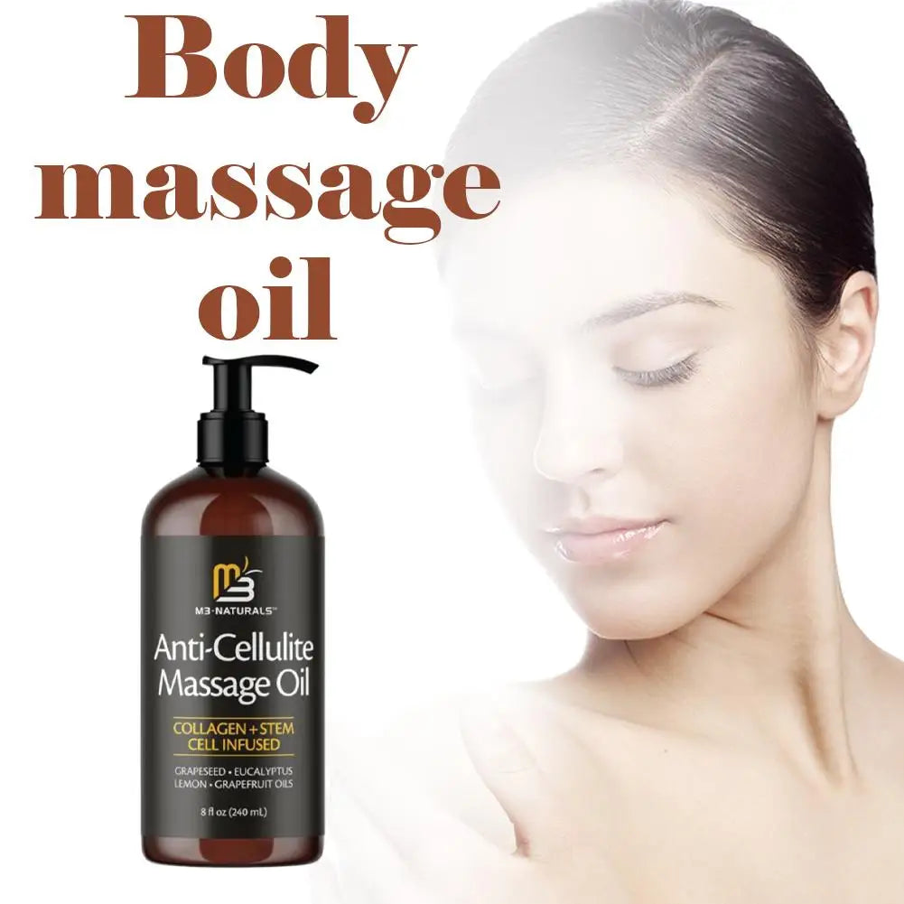 Anti-cellulite Body Massage Oil 240ml Moisturizes Body Skin Smoothing Soft Stress Relief Muscle Lightening Brightening Skin Care