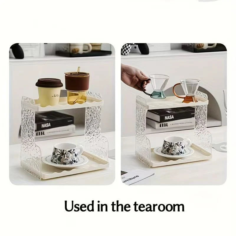 Double Layer Cosmetics Storage Rack Bathroom Toilet Makeup Storage Shelf Washstand Desktop Skincare Storage Organizer Shelf