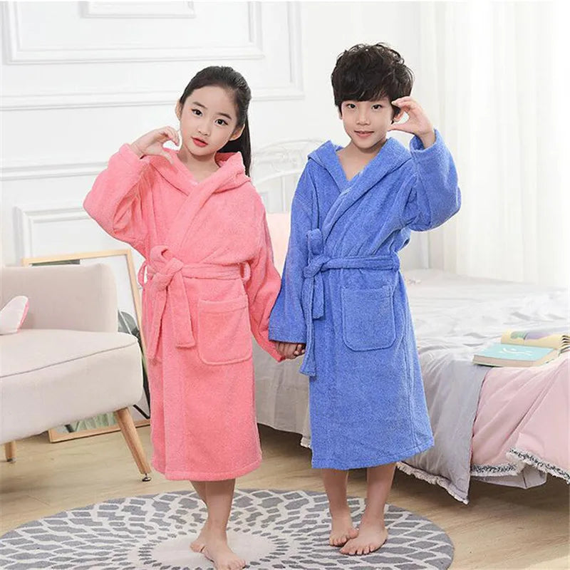 37 Design Cotton Kids Hooded Bathrobe For Girl Sleepwear Robe Boy Cotton Terry Bathrobe Baby Pajamas Bath Robe Children Bathrobe