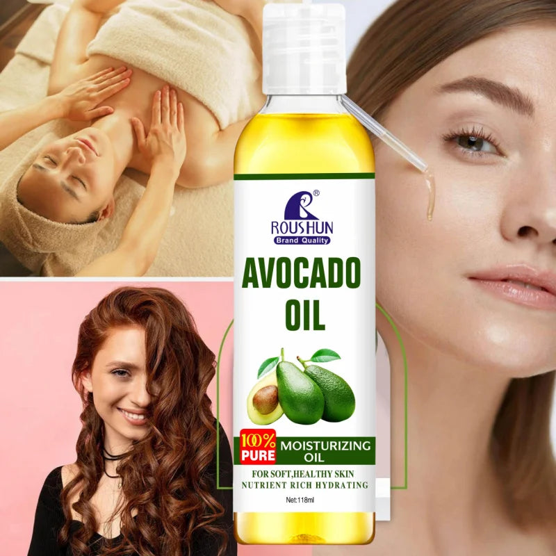 118ml Avocado Body Oil Moisturizing and Nourishing Skin Large Capacity Full Body Essential Oil for Body, Face, Hand, Lip, Eye，