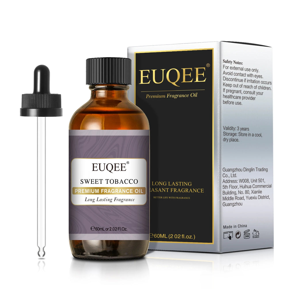 EUQEE 60ml (2 Fl.Oz.) Men's Fragrance Oil For Reed Diffuser, Car Diffusion-Leather Coffee Bamboo & Teak Bay Rum Aromatherapy Oil