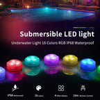 LED Underwater Light 3Leds RGB Submersible Night Lamp Battery Powered Garden Swimming Pool Light For Wedding Party Vase Bowl