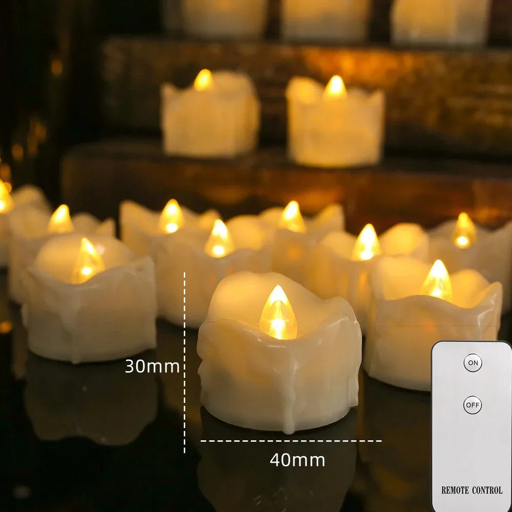 Flameless Tea Light Candles Battery Operated Votive LED Tealights with Paper Lampshade for Wedding Valentine Halloween Christmas