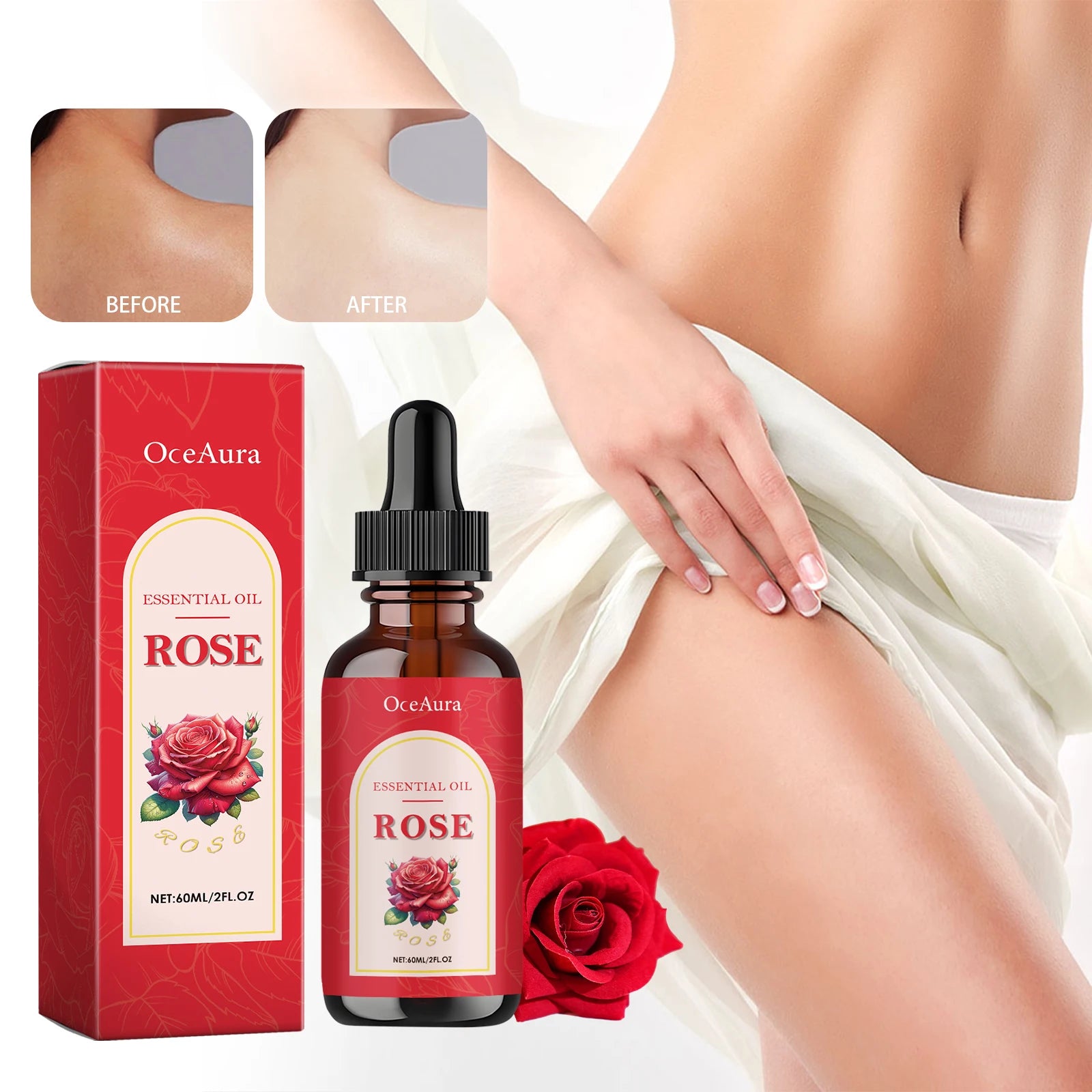 Rose Essential Oil Nourishing Moisturizing Soothing Dryness Skin Soften Delicate Smoothing Massage Essential Oil for Face Body