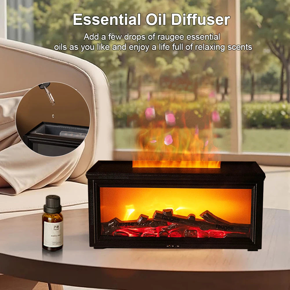Air Humidifier 280ml Colorful Fireplace Flame Aroma Diffuser Humidifier Essential Oil Diffuser Air Diffuser Humidifier for Home