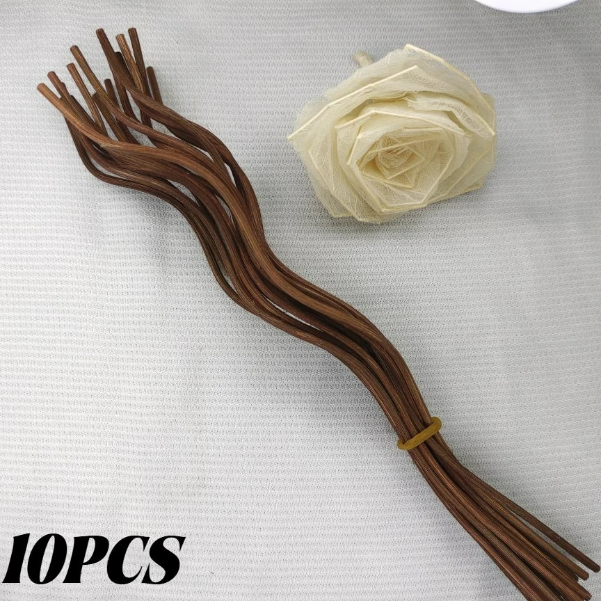 10/200PCS Reed Diffuser Sticks Long Wavy Rattan Reed Fragrance Rods Air Freshener Odor Removal for Home Decor Fragrance Sticks