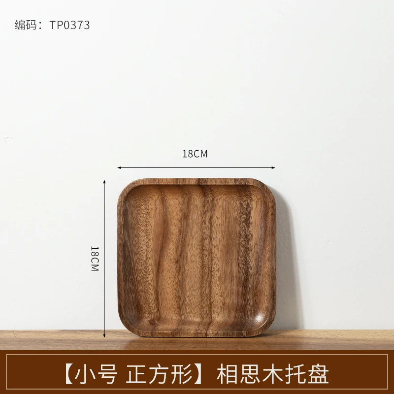 Wooden Tray Acacia Wood Rectangular Solid Wood Dinner Plate Kitchen Accessories Coffee Dessert Tea Storage Tray