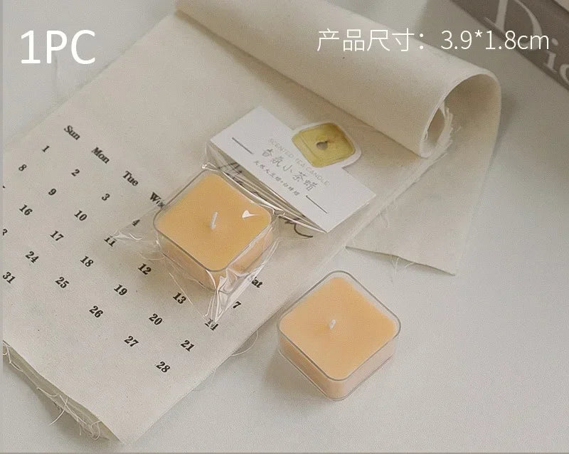 Square Candle Tea Light Scented Candle Aromatherapy Soy Wax Candles Wedding Birthday Candle Party Home Decoration