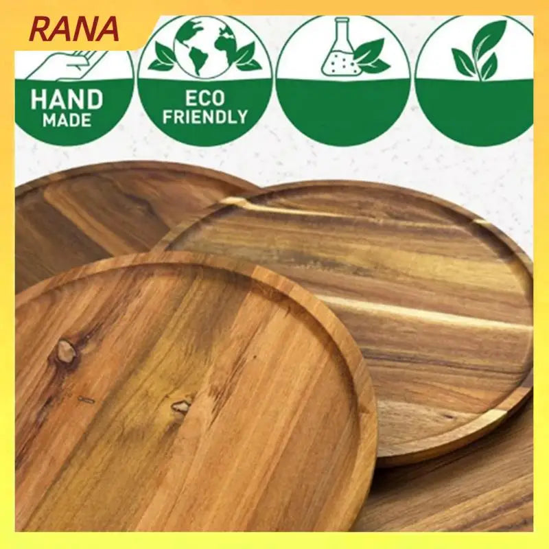 RANA Round Wood Tray,Wooden Serving Tray,Serving Platter,Appetizer Charcuterie Board,Tray Organizer For Kitchen/Countertop