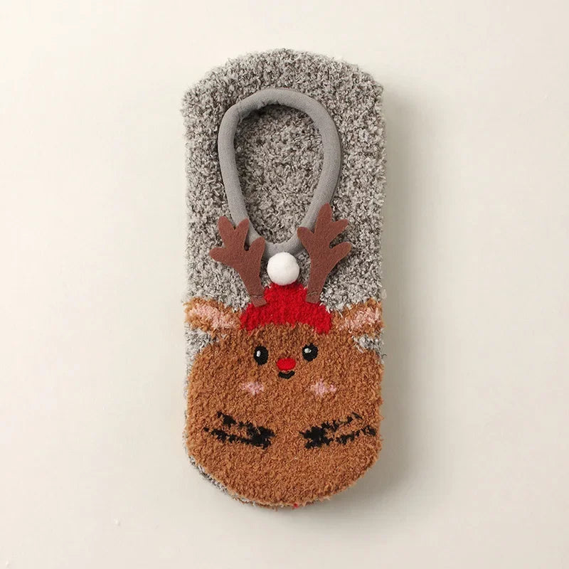 Fall/Winter Floor Socks Warm Non-slip Stockings Indoor Yoga Socks Low Calf Slipper Women Cute Hedgehog Home Hosiery Xmas Gifts