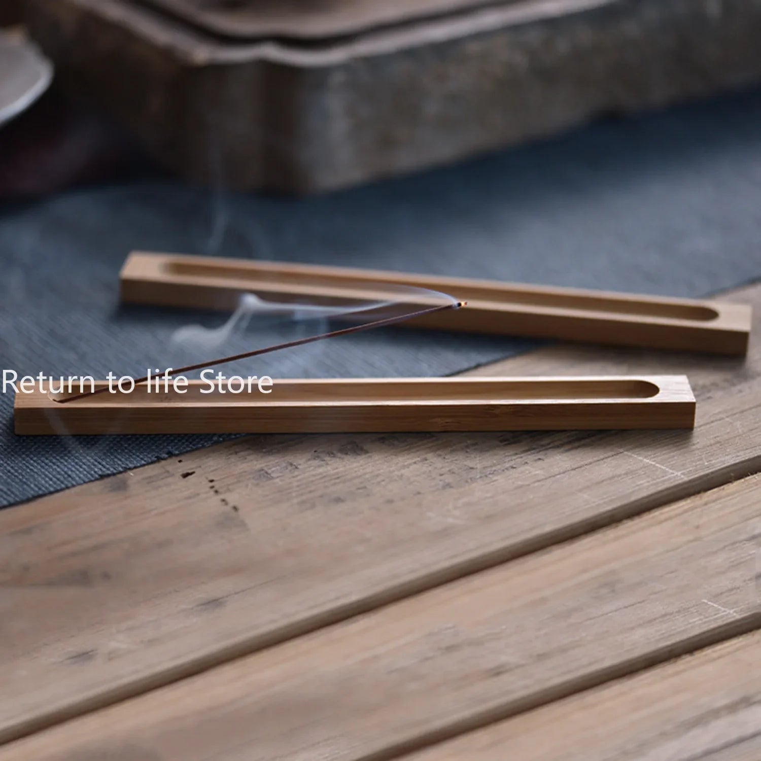 Wood Incense Stick Holder Line Incense Burner Wooden Crafts Sandalwood Coil Base Home Decoration