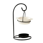 Essential Oil Burner Ceramic Aromatherapy Diffuser Oil Burner with Iron Tea Light Candle Holder Essential Oil Fragrance Diffuser