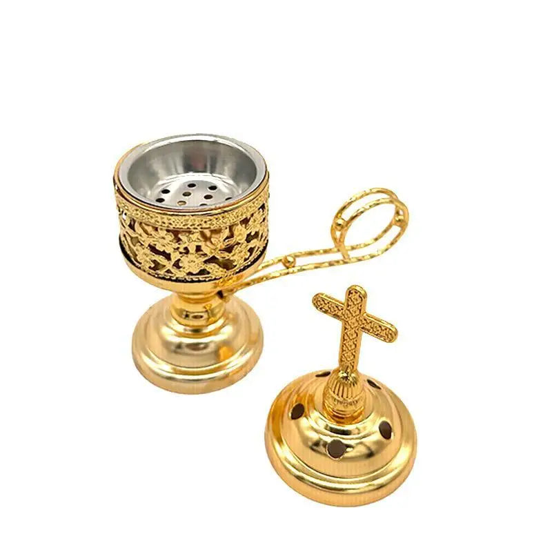 Incense Burner For Church Metal Decorative Cross Incense Burner For Tabletop Decorative Small Aromatherapy For Smudging Incense