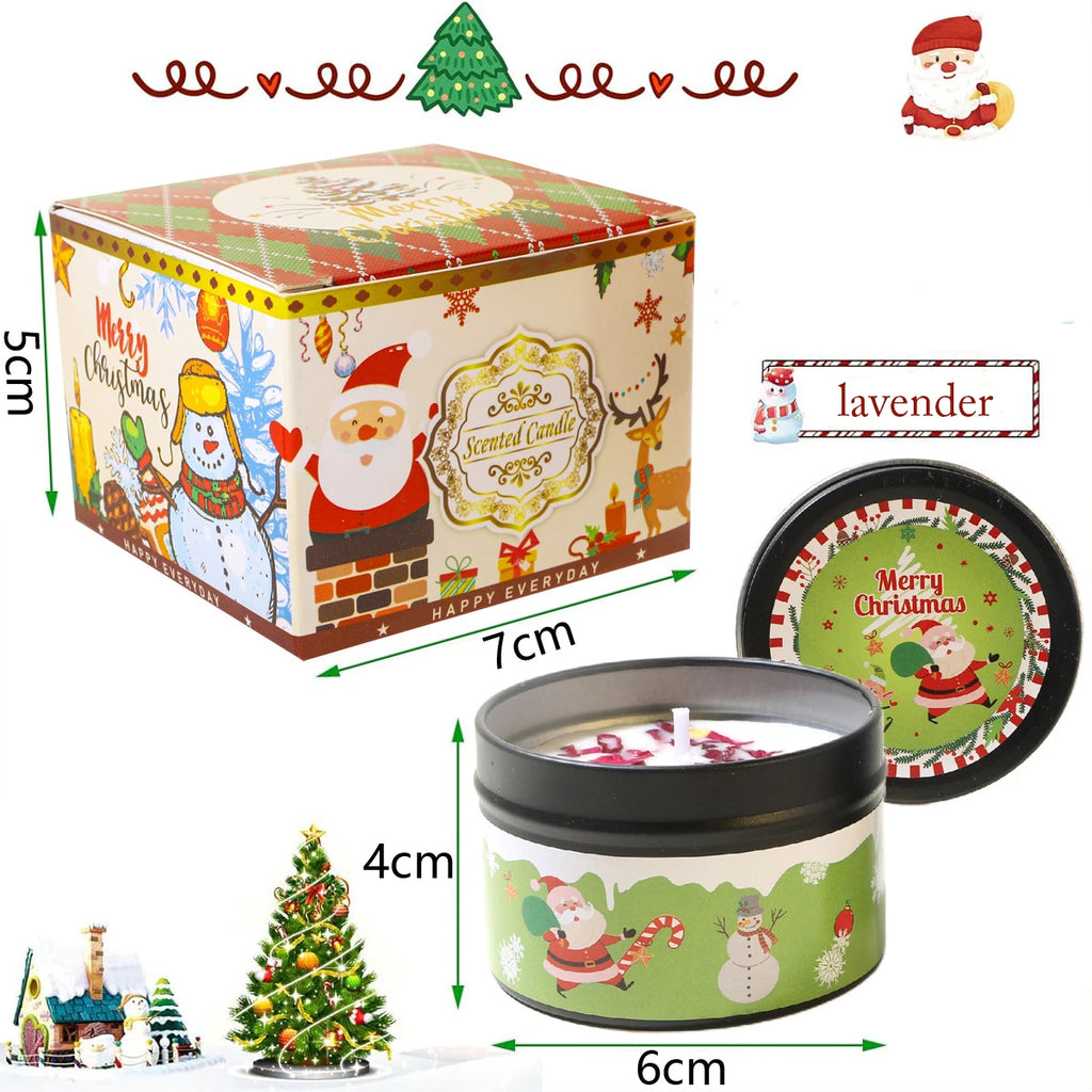 Scented Candle Set Gift DIY Smokeless Plant Aromatherapy Candles Dried Floral Tin Box Home Bedroom Xmas Party Decor Supplies