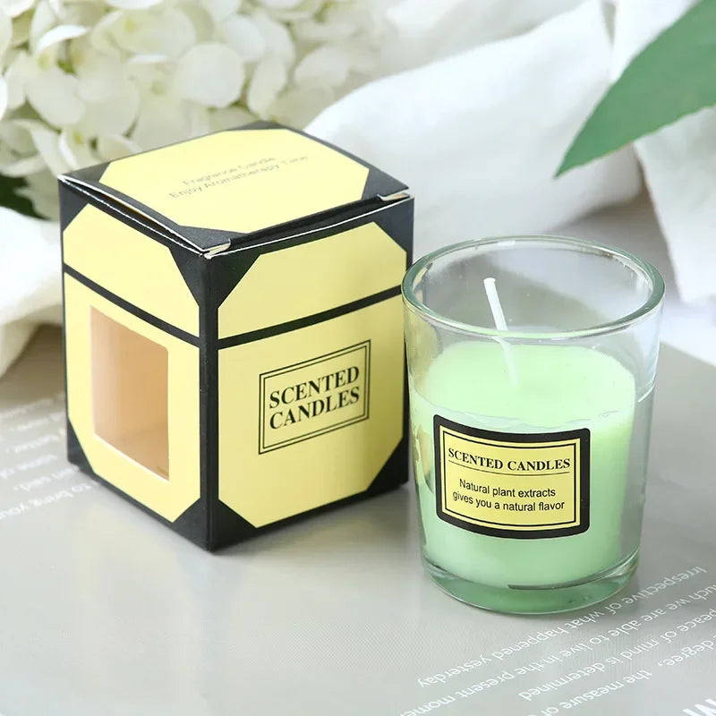 Plant wax scented candle gift box soybean candle glass cup scented candle indoor smokeless Hotel fragrance