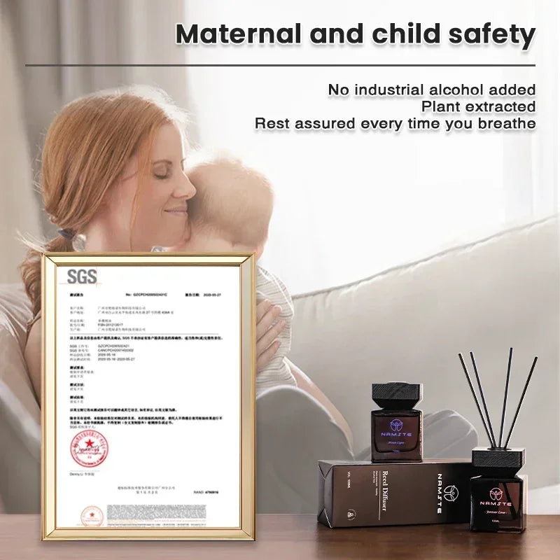 NAMSTE 2025 Reed Diffuser Oil 100ML Aromatherapy Oil Reed Diffuser Sticks Fragrance Room Flavoring Air Freshener Home Decor