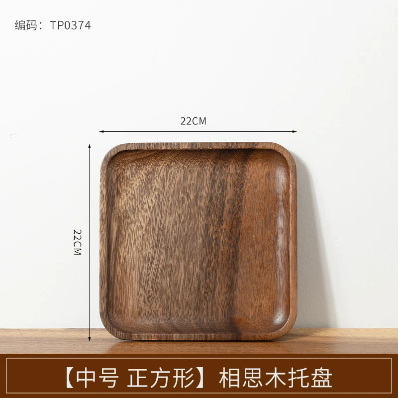 Wooden Tray Acacia Wood Rectangular Solid Wood Dinner Plate Kitchen Accessories Coffee Dessert Tea Storage Tray