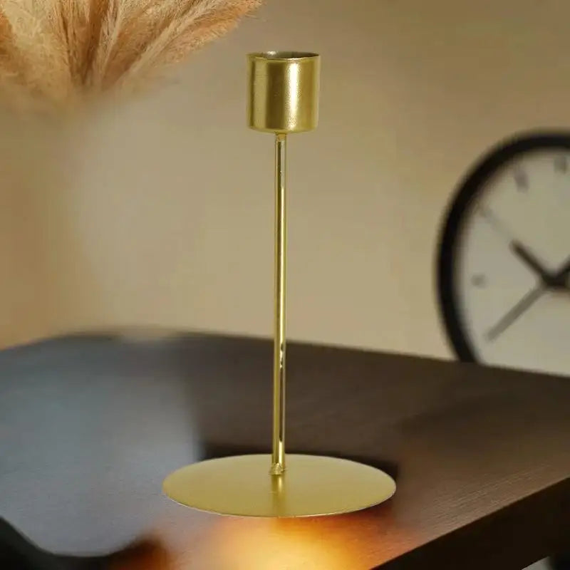 Classic European Inspired Metal Candle Holders in Gold for Dining, Bar Party & Wedding Decor