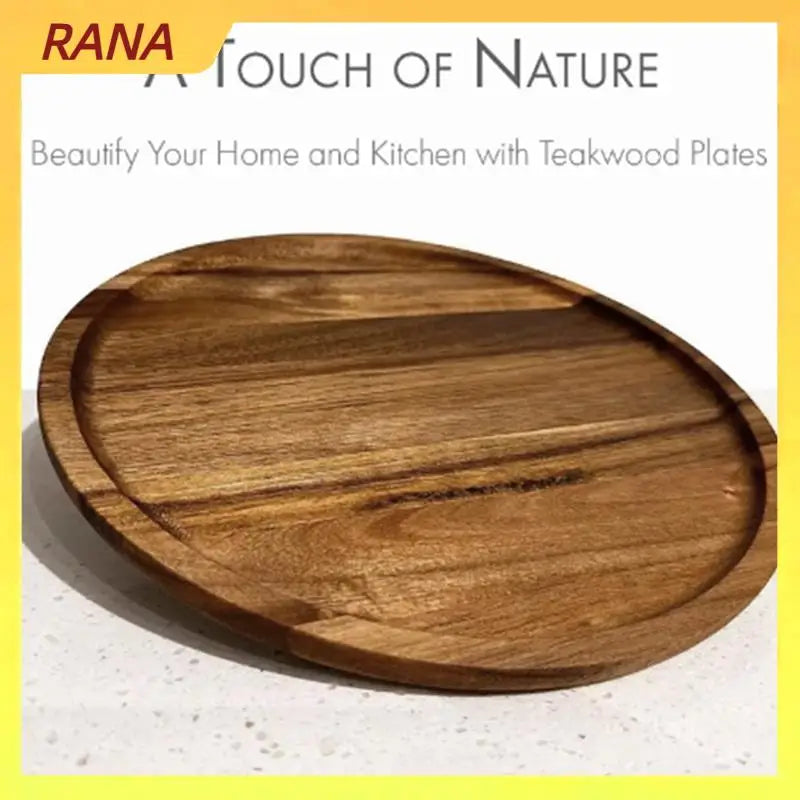 RANA Round Wood Tray,Wooden Serving Tray,Serving Platter,Appetizer Charcuterie Board,Tray Organizer For Kitchen/Countertop