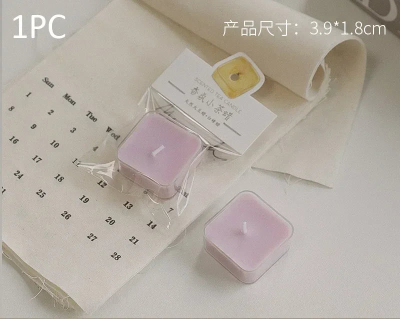Square Candle Tea Light Scented Candle Aromatherapy Soy Wax Candles Wedding Birthday Candle Party Home Decoration