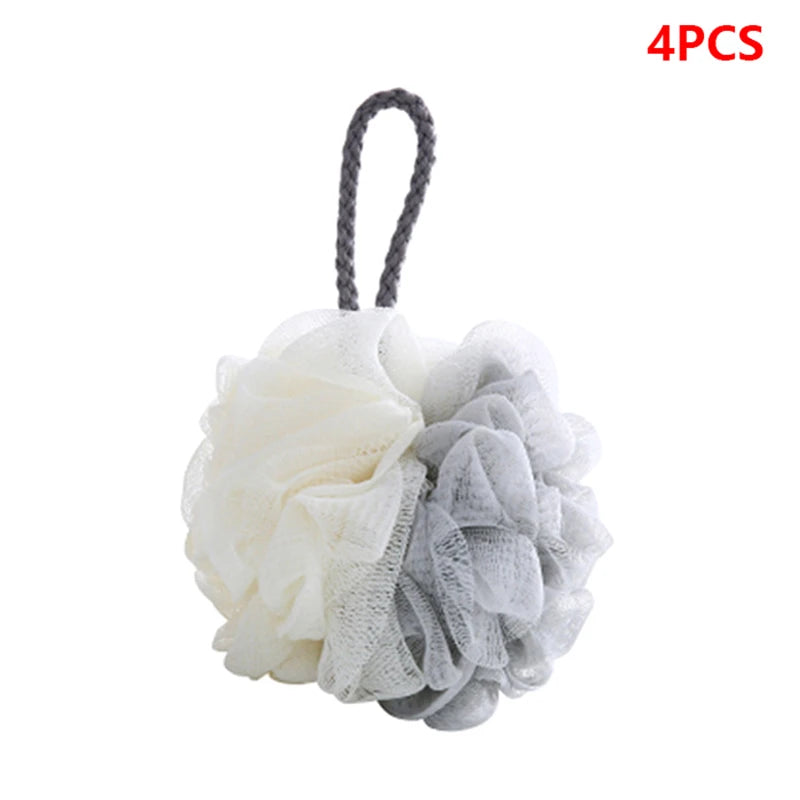 Large Bi-Colour Shower Balls Colourful PE Soft Frosted Bubble Bath Flower Flower Soft Scrubbing Bubble Net Two Color Bath Flower