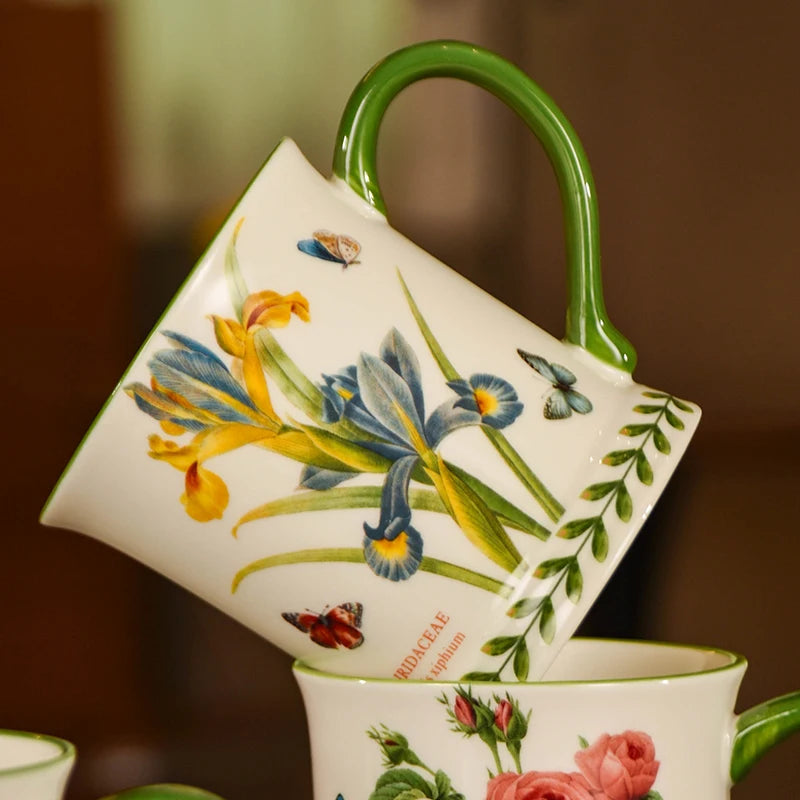 1Pc,Ceramic Coffee Mug,Tea Cup,Creative Hand-Painted Ceramic Mug,Classic Drinking Mug with Handle,Suitable for Hot or Cold Beverages,All-Season Drinks,Wedding,Birthday,Valentine's Day Gift,This Is Your Best Choice