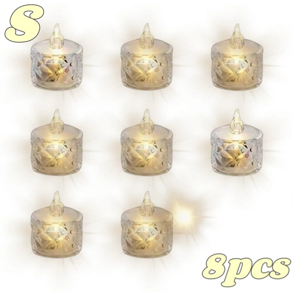 4/12pcs Flameless Plastic Candles Lights Battery LED Tealight with Realistic Flame for Home Holiday Wedding Party Tabletop Decor