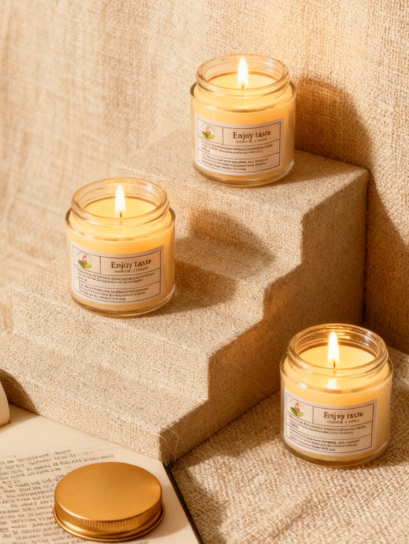 One transparent glass scented candle, for commemoration, decoration, natural plant wax