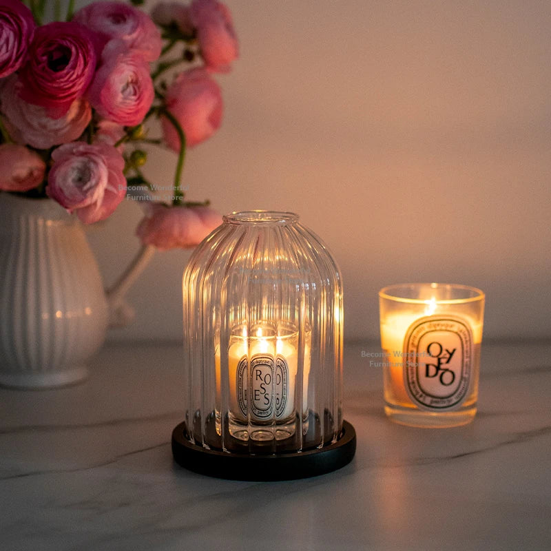 Bedroom Glass Cover Candle Holders Designer Banquet Kitchen Restaurant Candle Holders Advanced Home Decor Home Decoration Lszt