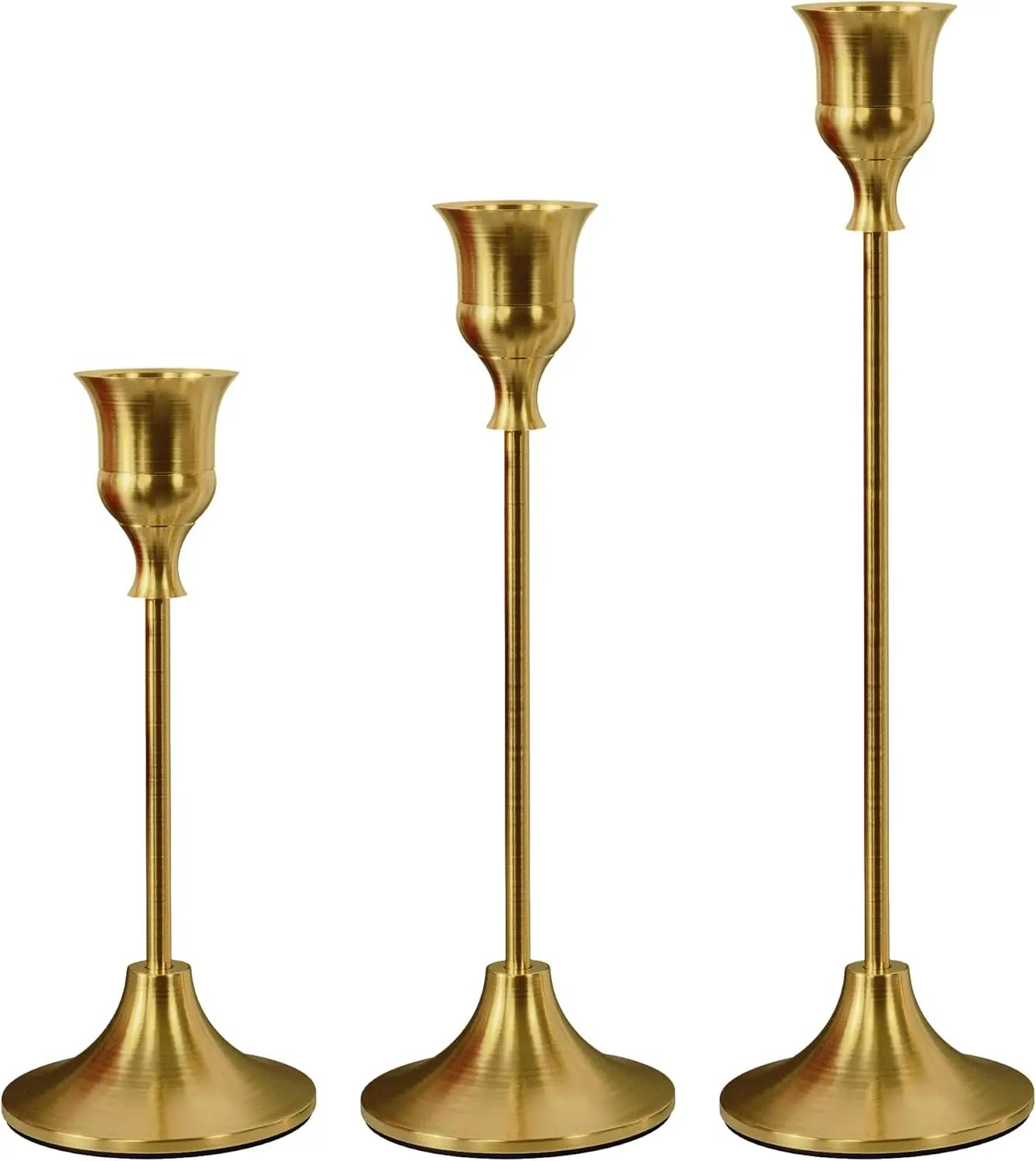 Brass Gold Candlestick Holders Taper Candle Holders Set of 3 Vintage Decor for Wedding Dinning Party