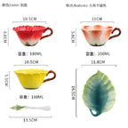 180ML Sun Flower Mug European Couple Afternoon Tea Coffee Cup Saucer Set Home Office Ceramic Tea Cup Drinking Set Wedding Gift