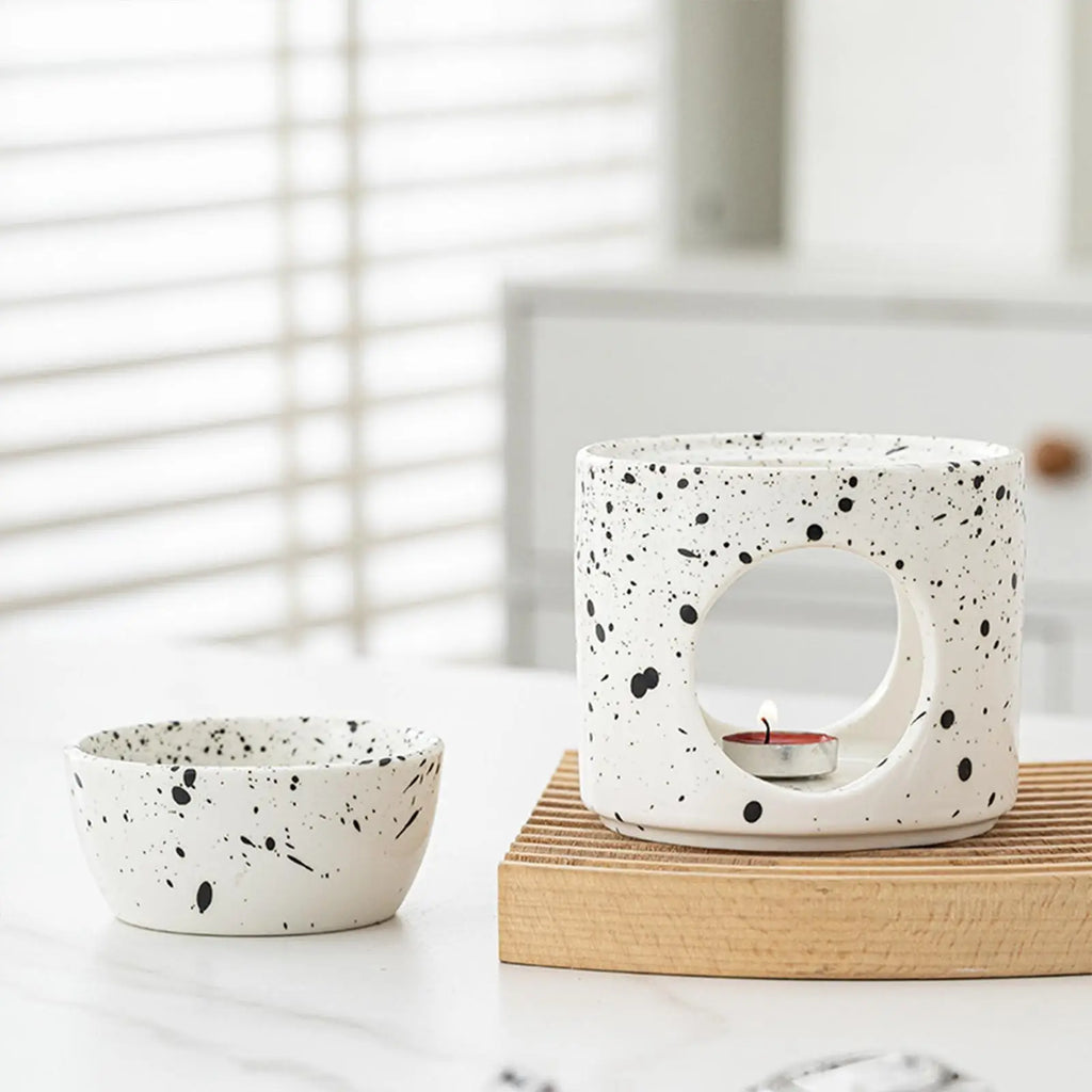 Ceramic Essential Oil Burner Incense Burner Tea Light Holder Versatile for Hotel Restaurant Tabletop Decor Yoga Spa Gift