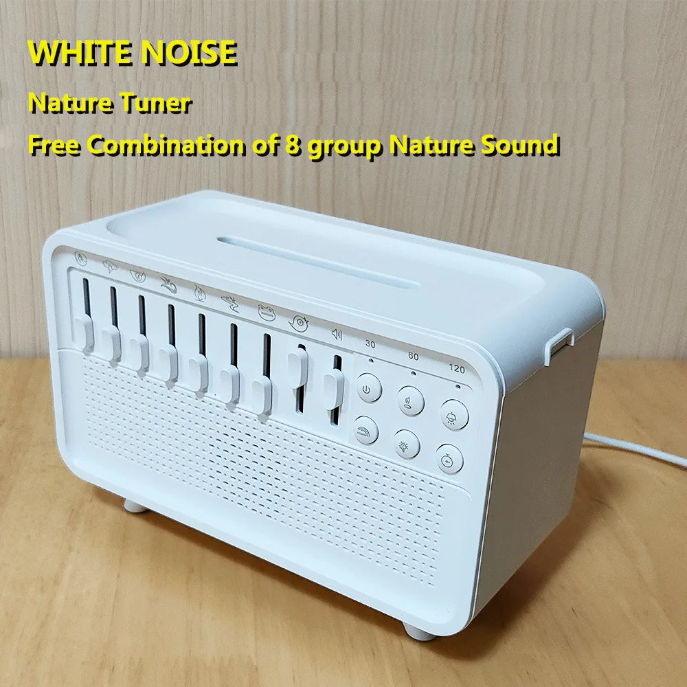 Bluetooth White Noise Machine with Aroma Diffuser,Humidifier & Night Light |8 Natural Sounds,3-Level Dimming for Sleep Therapy