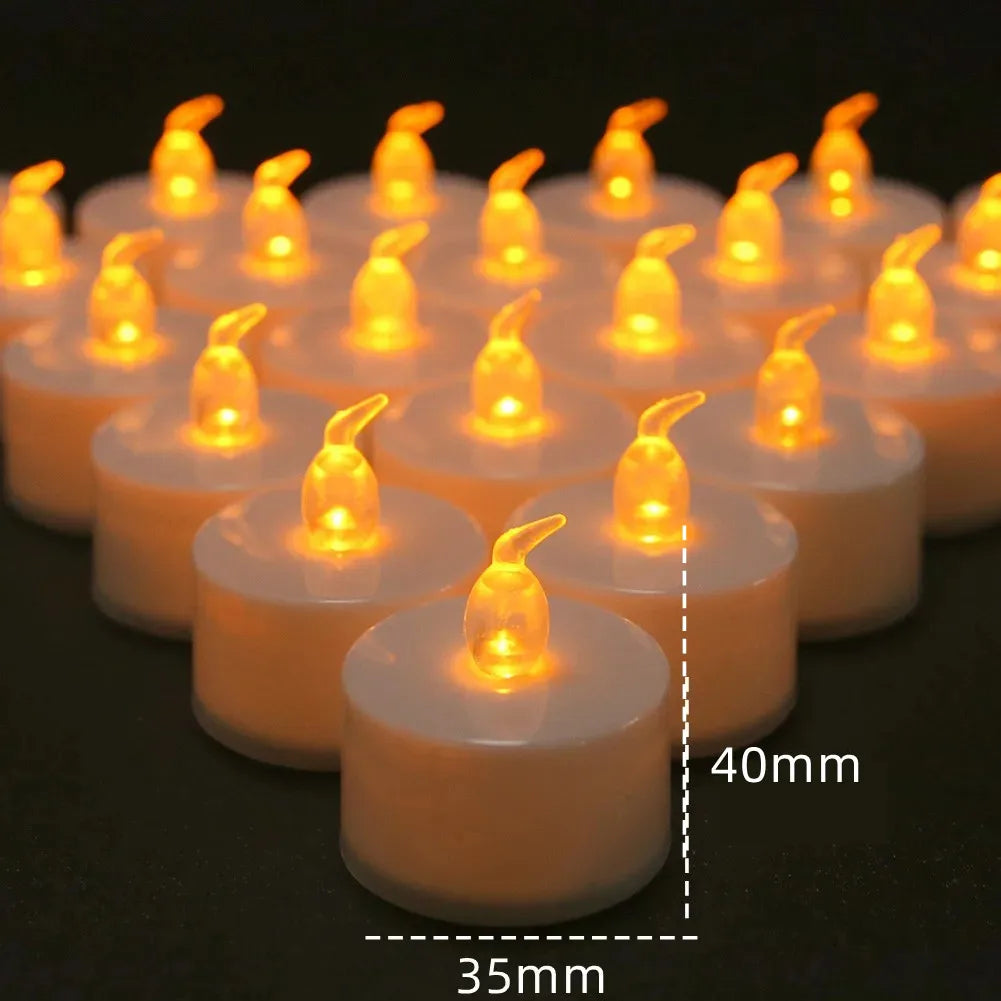 Flameless Tea Light Candles Battery Operated Votive LED Tealights with Paper Lampshade for Wedding Valentine Halloween Christmas