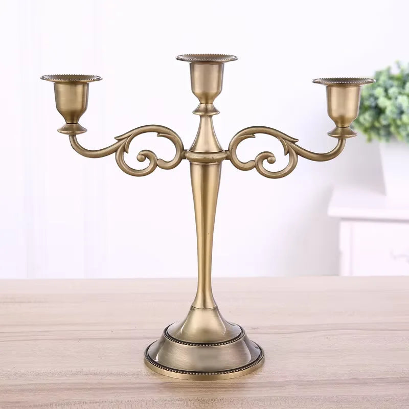 Brass Gold Candlestick Holders Taper Candle Holders Set of 3 Vintage Decor for Wedding Dinning Party