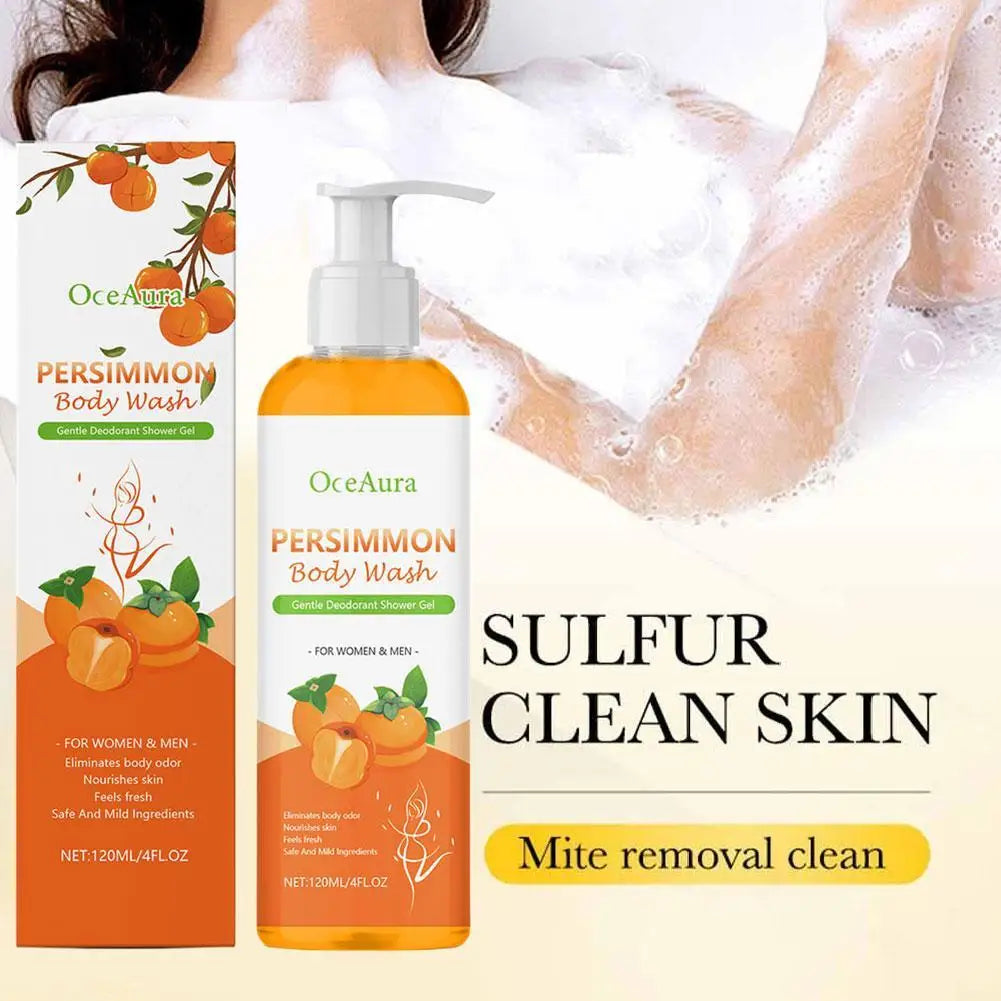 120ML Persimmon Body Wash Refreshing Moisturizing Deeply Nourishing Body Cleanser Natural Ingredients Sensitive Skin Gentle Body