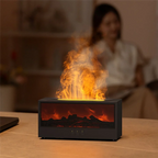 ABKJ-Flame Essential Oil Diffuser 3D Flame Fireplace Aromatherapy Machine Colorful Humidifier With Remote Control For Bedroom B