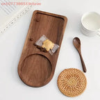 Wooden Coffee Tray Breakfast Serving Plate Hospitable Coffeeware Teaware Decoration Table Accessory for Home