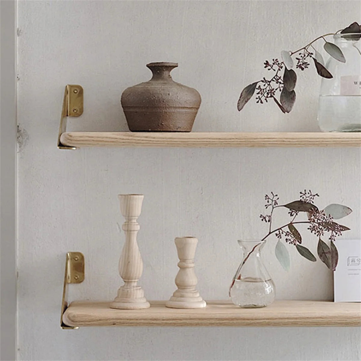 Unfinished Candlesticks Holders Retro Unpainted Wood Classic Craft Candlesticks Holders for Home Wedding Party and DIY Crafts